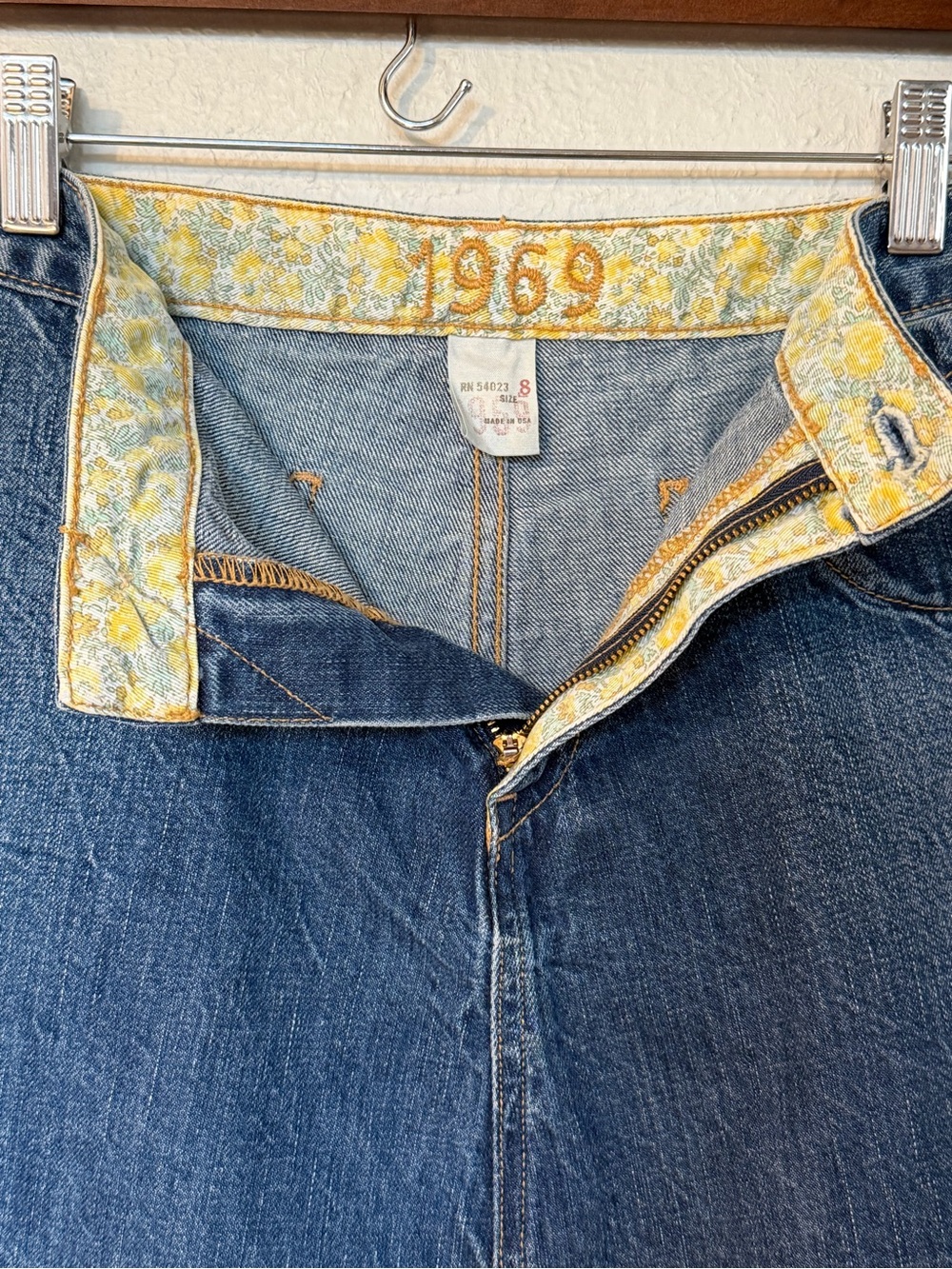 Vintage Gap 1969 Y2K Midi Length Cotton A-Line Denim Jean Skirt Sz 8 - Picture 9 of 14